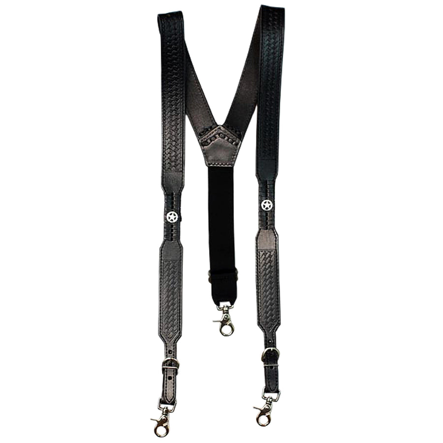 X Large Nocona Belt men's Star Basket Leather Suspender Black - Uhorse