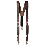 X Large Nocona Belt Mens Star Basket Leather Suspender Brown