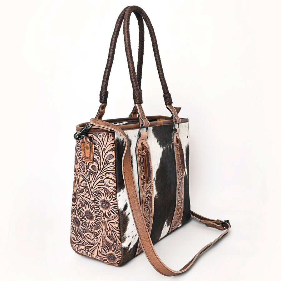 American Darling Tote Hair-On Hand Tooled Genuine Leather Western Women Bag Handbag Purse | Travel Bags College Casual