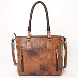 American Darling ADBGH101 Tote Hand Tooled Hair-On Genuine Leather Women Bag Western Handbag Purse