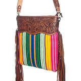 American Darling ADBGZ110R Signature Crossbody Hand Tooled Saddle Blanket Genuine Leather Women Bag Western Handbag Purse