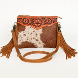 American Darling Small Crossbody Hand Tooled Hair On Genuine Leather Women Bag Western Handbag Purse