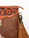 American Darling Small Crossbody Hand Tooled Hair On Genuine Leather Women Bag Western Handbag Purse