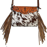 American Darling Small Crossbody Hand Tooled Hair On Genuine Leather Women Bag Western Handbag Purse
