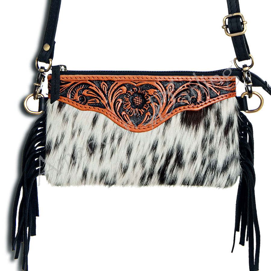 American Darling Hand Tooled Leather Small Cross body Bag - Uhorse