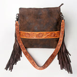 American Darling Cross Body Hand Tooled Hair On Genuine Leather Women Bag Western Handbag Purse