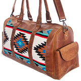 American Darling Women's Duffel Bag Western Saddle Blanket Genuine Leather Handbag