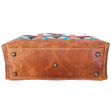 American Darling Women's Duffel Bag Western Saddle Blanket Genuine Leather Handbag