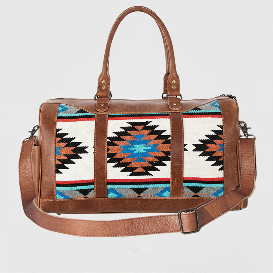 American Darling Women's Duffel Bag Western Saddle Blanket Genuine Leather Handbag - Uhorse