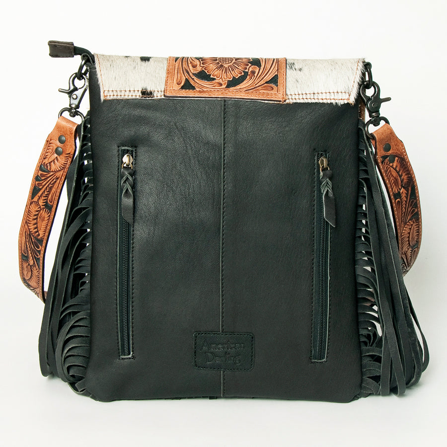 American Darling Messenger Hand Tooled Hair On Genuine Leather Western Women Bag Handbag Purse | Cute