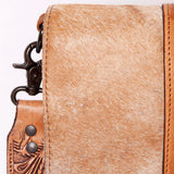 American Darling ADBGZ124TAW Messenger Hand Tooled Hair On Genuine Leather Women Bag Western Handbag Purse