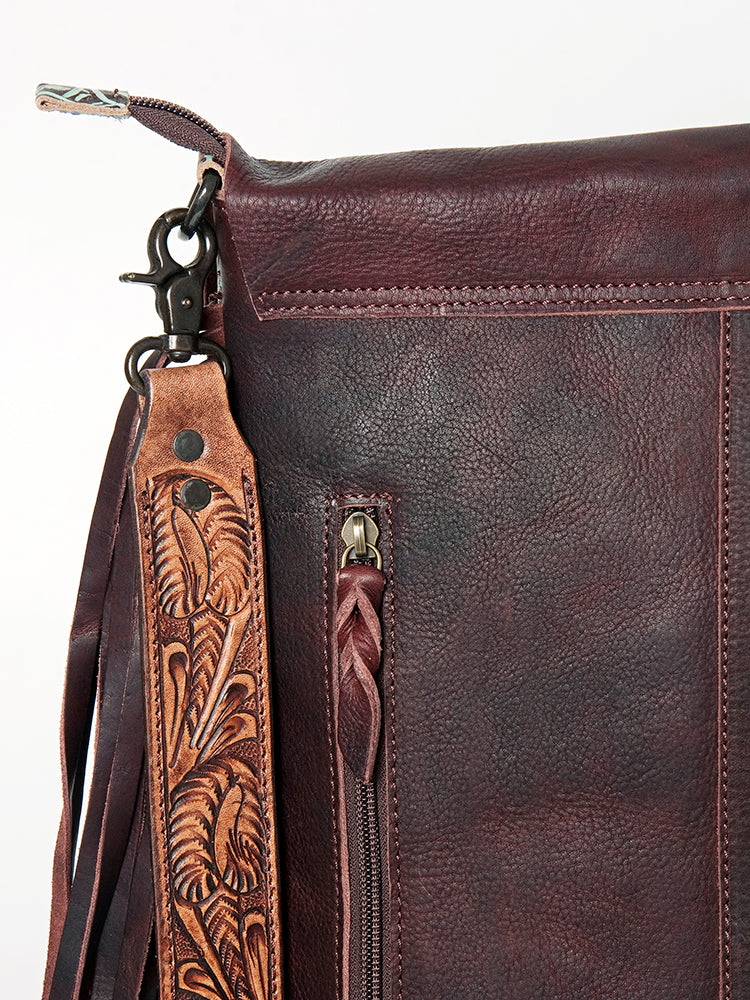 American Darling Messenger Hand Tooled Full Grain Genuine Leather Western Women Bag Handbag Purse | Crossbody for Cute