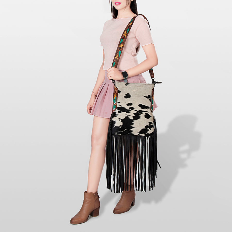 Ameran Darling Women's Crossbody Bag Western Hair on Leather Handbag and Ladies Purse