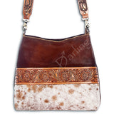 American Darling Cross Body Hand Tooled Hair on-Genuine Leather Western Women Bag Handbag Purse | Crossbody for Cute