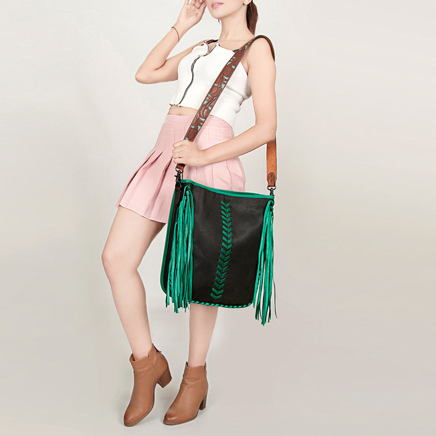 American Darling Large Cross Body Full Grain Genuine Leather Western Women Bag Handbag Purse | Crossbody for Cute