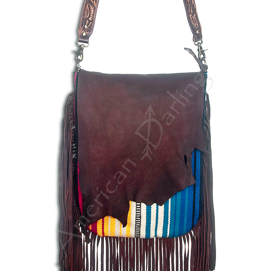 American Darling Large Crossbody Saddle Blanket Genuine Leather Western Women Bag Handbag Purse | Travel Bags College Casual