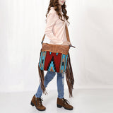 American Darling Signature Crossbody Hand Tooled Saddle Blanket Genuine Leather Western Women Bag Handbag Purse | for Cute