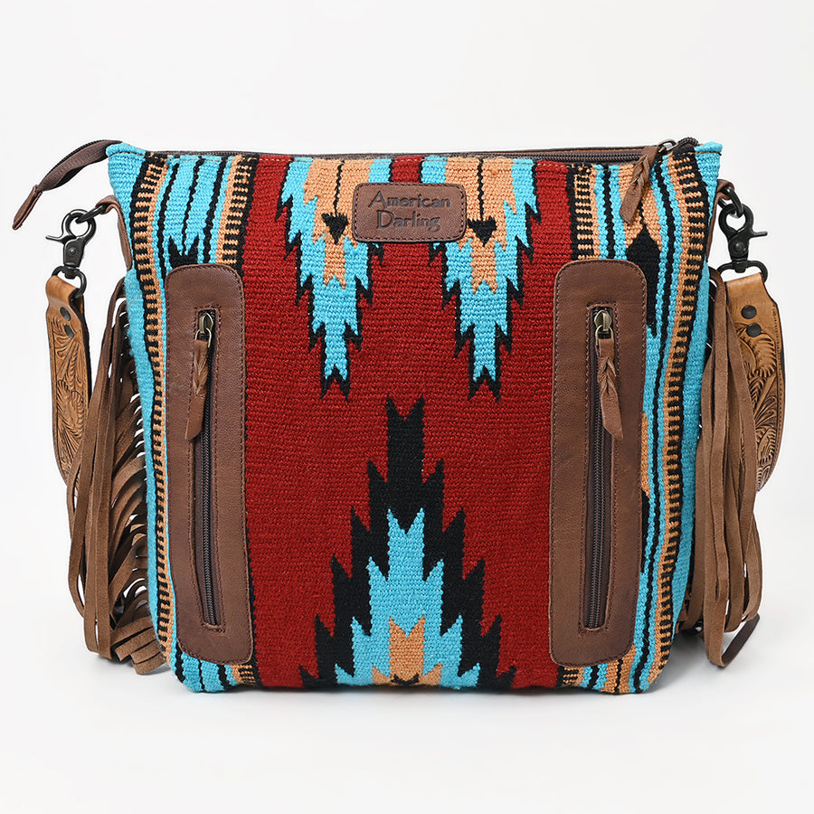 Ameran Darling Women's Crossbody Bag Western Hand Tooled Saddle Blanket Leather Handbag and Ladies Purse