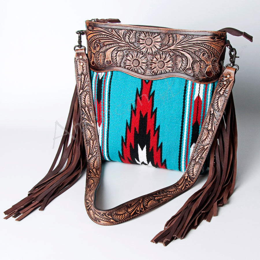 American Darling Cross Body Hand Tooled Saddle Blanket Genuine Leather Western Women Bag Handbag Purse | Crossbody - Uhorse