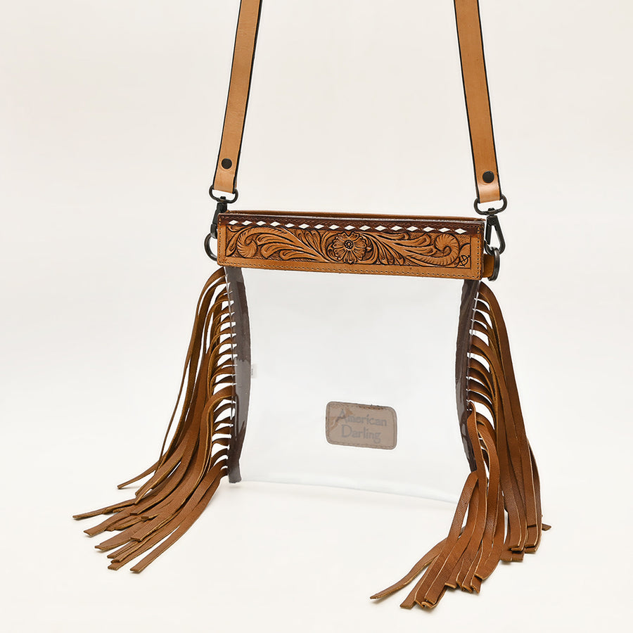 American Darling Clear Bag Hand Tooled Genuine Leather Western Women Handbag Purse | for Cute - Uhorse