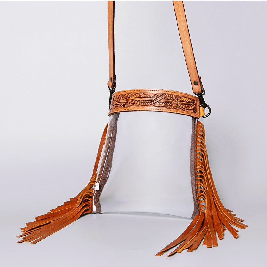 American Darling Clear Bag Hand Tooled Genuine Leather W. Women by Hilason – Cowboy and equestrian accessories