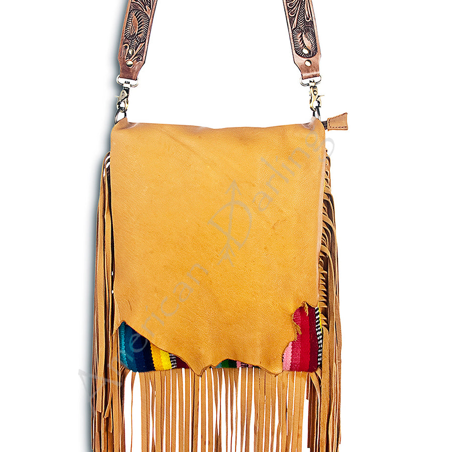 American Darling Messenger Saddle Blanket Genuine Leather Western Women Bag Handbag Purse | Cute - Uhorse