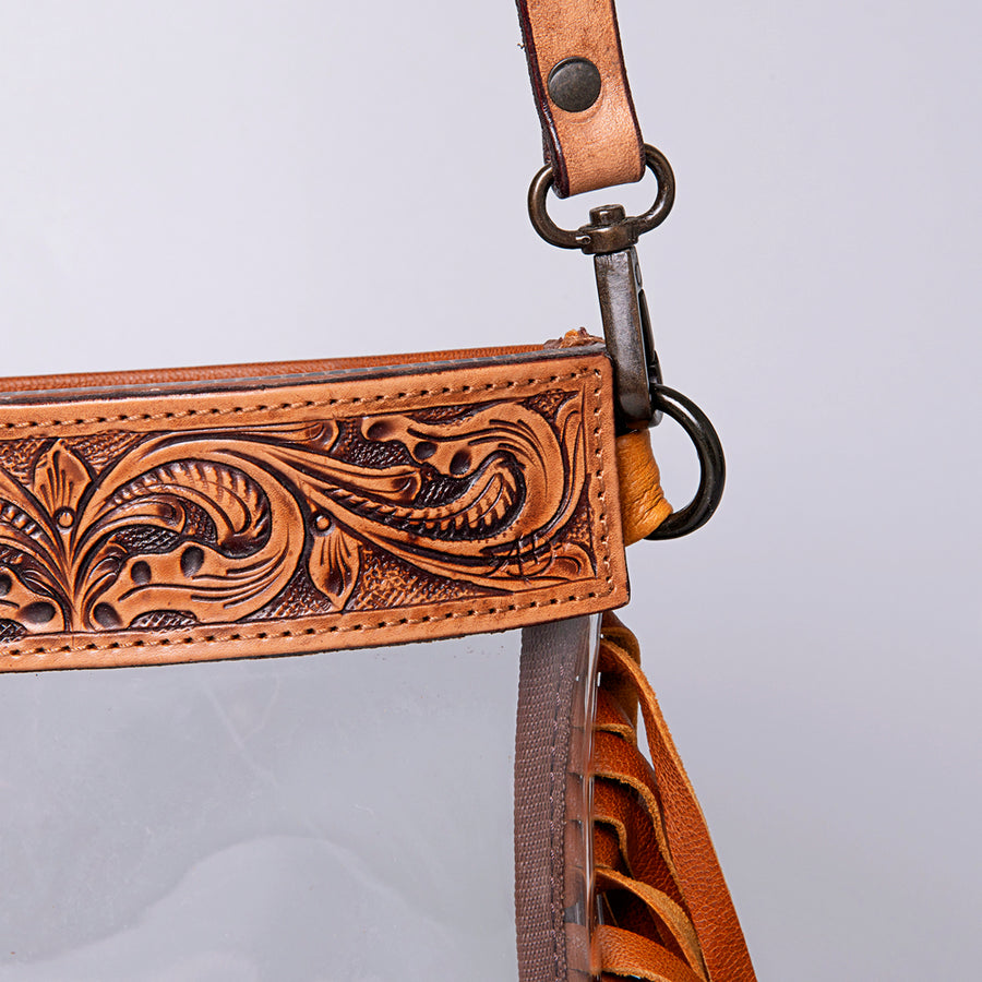 American Darling Clear Bag Hand Tooled Genuine Leather Western Women Handbag Purse | for Cute