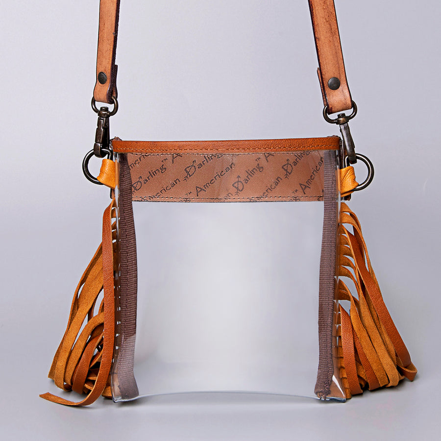 American Darling Clear Bag Hand Tooled Genuine Leather Western Women Handbag Purse | for Cute