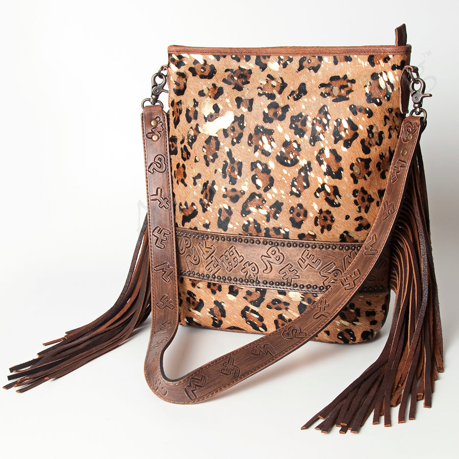 American Darling Hand Tooled Leather Large Cross body Bag - Hilason