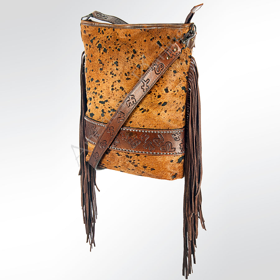 American Darling Hand Tooled Genuine Leather Large Cross body Bag - Hilason