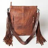 American Darling Messenger Hand Tooled Hair On Genuine Leather Women Bag Western Handbag Purse