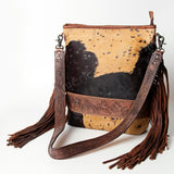 American Darling Messenger Hand Tooled Hair On Genuine Leather Women Bag Western Handbag Purse