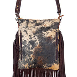 American Darling ADBGS192BRAC2 Messenger Hair On Genuine Leather Women Bag Western Handbag Purse