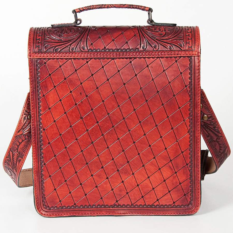American Darling Messenger Bag Hand Tooled Floral Carved Genuine Leather Western Purse with YKK Zipper