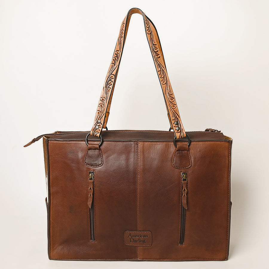 American Darling Tote Hand Tooled Hair on Genuine Leather Western Women Bag Handbag Purse | Travel Bags College Casual