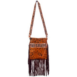 American Darling Messenger Hand Tooled Hair On Genuine Leather W.