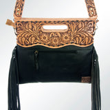 American Darling Clutch Hand Tooled Saddle Blanket Fabric Genuine