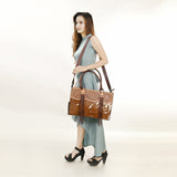 American Darling Tote Hand Tooled Hair on Genuine Leather Western Women Bag Handbag Purse | Travel Bags College Casual