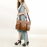 American Darling Tote Hand Tooled Hair on Genuine Leather Western Women Bag Handbag Purse | Travel Bags College Casual