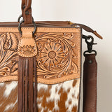 American Darling Tote Hand Tooled Hair on Genuine Leather Western Women Bag Handbag Purse | Travel Bags College Casual