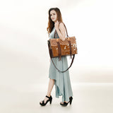 American Darling Tote Hand Tooled Hair on Genuine Leather Western Women Bag Handbag Purse | Travel Bags College Casual