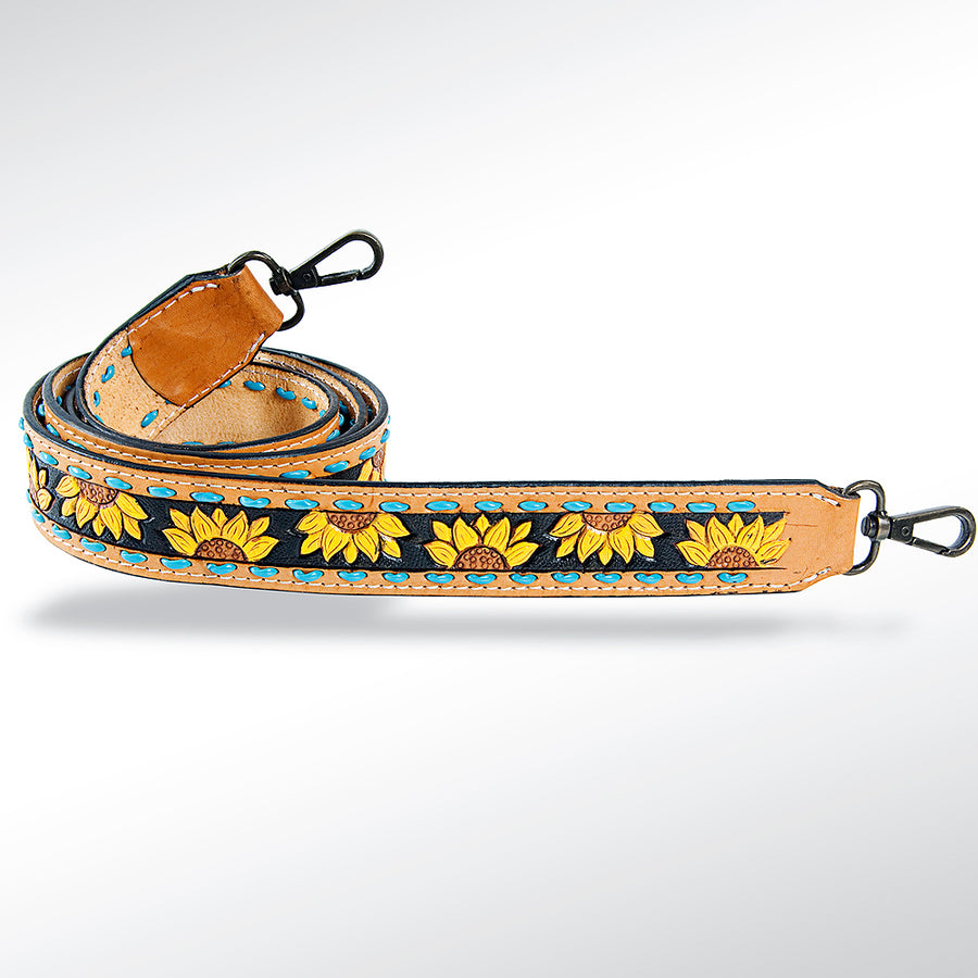 American Darling Hand Tooled Genuine Leather Crossbody Handle Strap for Bags Phone Wallet Purse Clutch