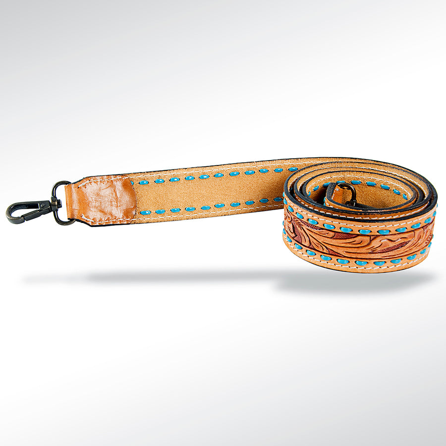 American Darling Hand Tooled Genuine Leather Crossbody Handle Strap for Bags Phone Wallet Purse Clutch