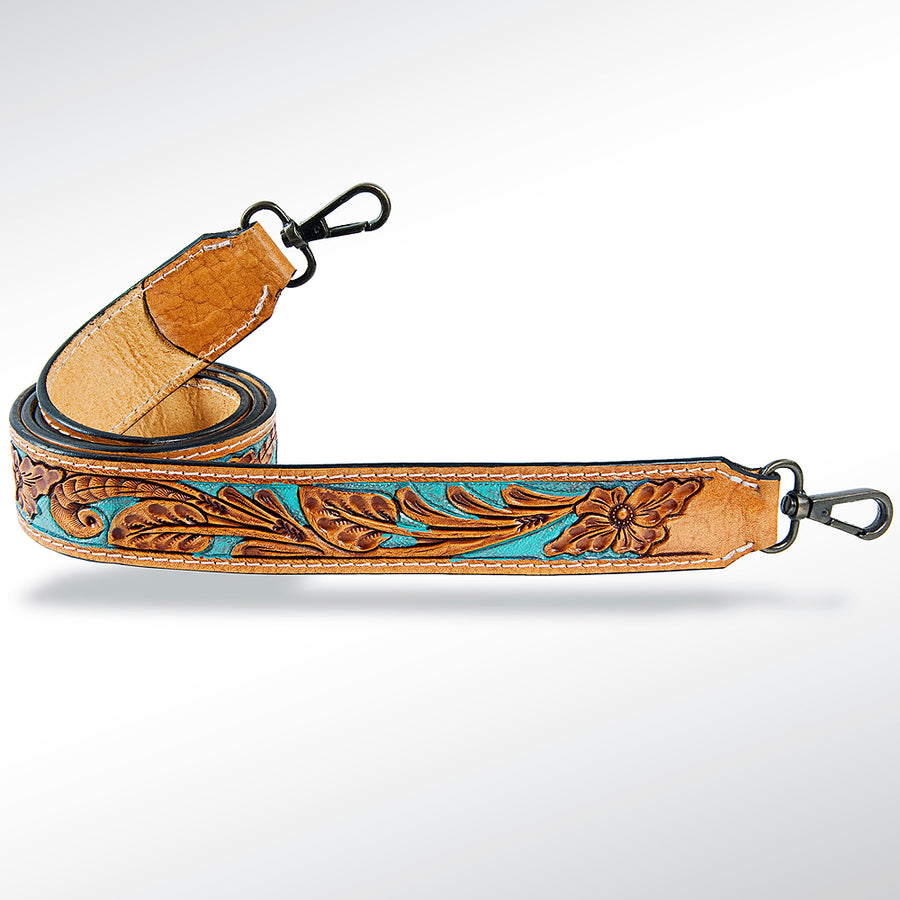 American Darling Hand Tooled Genuine Leather Crossbody Handle Strap for Bags Phone Wallet Purse Clutch