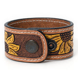 American Darling ADBRF121 Hand tooled carved Genuine Leather Bracelet women