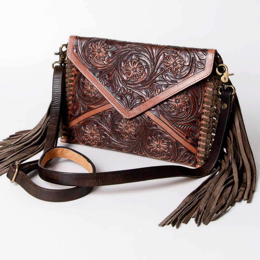 American Darling Hand Tooled Leather Envelope Bag - Uhorse