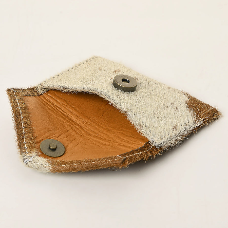 American Darling Coin Purse Bag Handcrafted from Hair-On Cowhide and Genuine Leather with Snap Closure and Compact Design