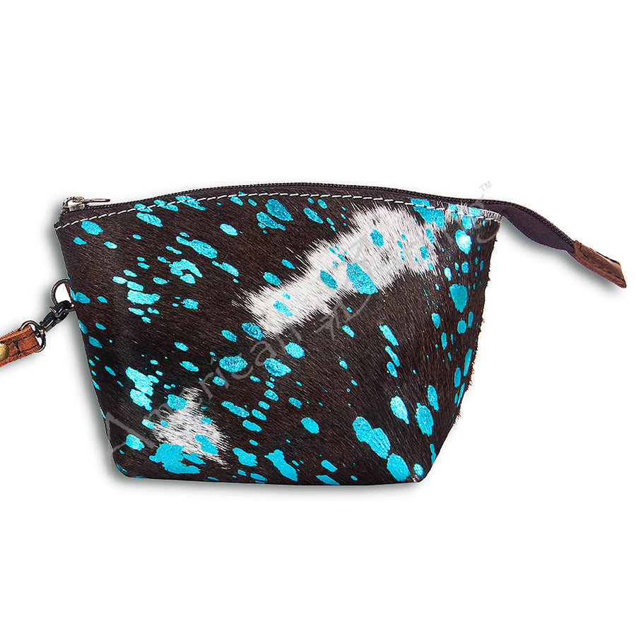 American Darling Coin Purse Bag Handcrafted from Hair-On Cowhide & Genuine Leather with Wristlet and YKK Zipper