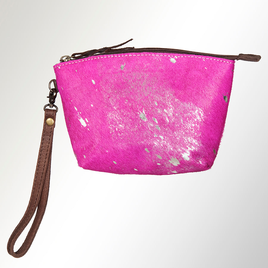 American Darling Coin Purse Bag Handcrafted from Hair-On Cowhide & Genuine Leather with Wristlet and YKK Zipper
