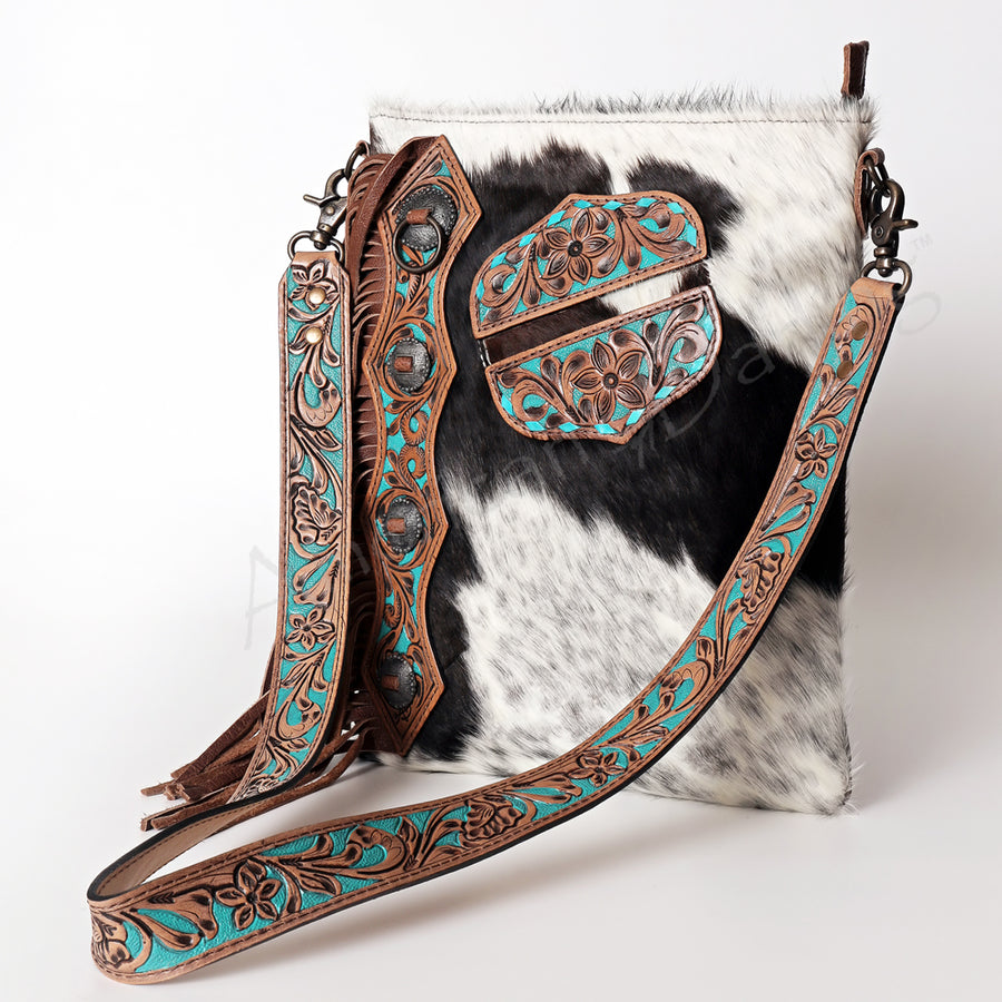 American Darling ADBG469BRW Chaps Bag Hand Tooled Hair On Genuine by Hilason – Cowboy and equestrian accessories